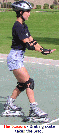Kathy demonstrates the scissor position