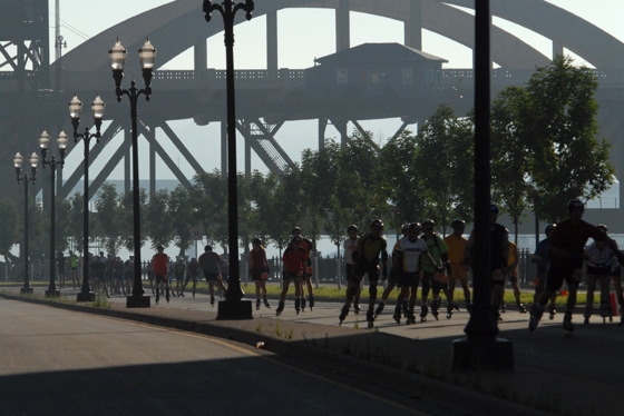 Skaters and Wabasha Bridge