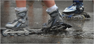 Skating in the rain